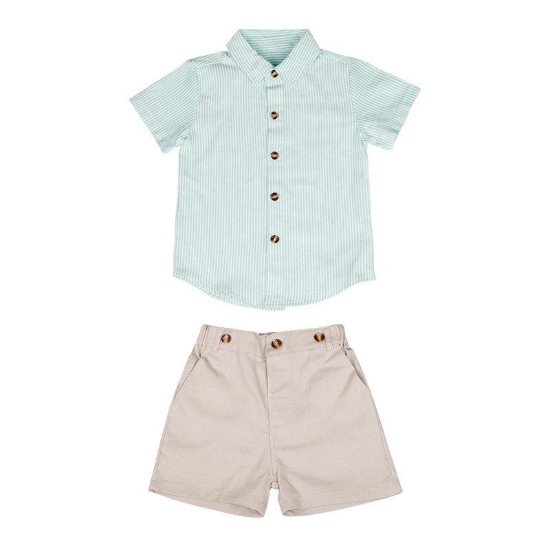 Bow Summer Shirt Overalls Formal Occasion Boys 4 pcs Set Performance Costume Dress Children's Suit Clothing Birthday Wholesale