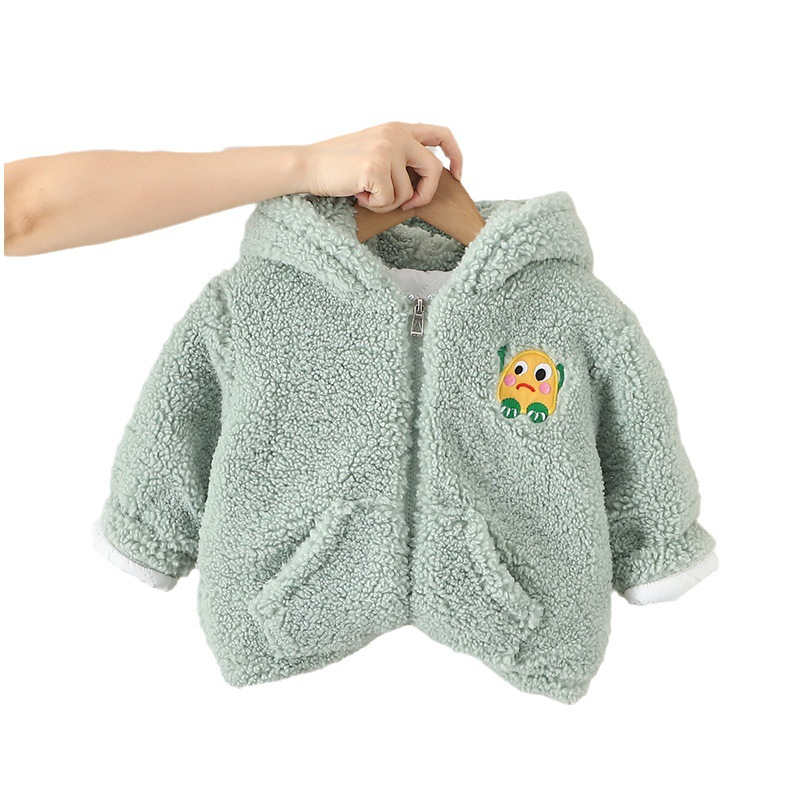 Wholesale Baby Clothing Coat Lamb Wool Hat Thick Children Warm Soft Chaquetas Para Ninos Jacket Hoddie Zipper Casacos Inverno