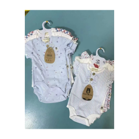 Wholesale 3-Piece Pure Cotton Set Newborn Swaddle Clothing Print Pattern Bodysuit Romper Summer Mix and Match Brand Baby Romper Product