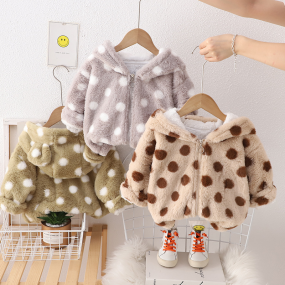 Sweater Hoodie Sweater Jacket Thickened Warm Fashion Polka Dot Chandails Chompa De Hombre Children Winter Clothing