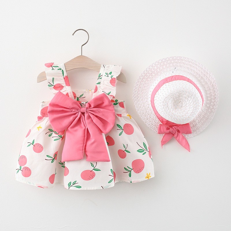 Summer New Princess Spaghetti Strap Dress Baby Cotton Dress Children's Clothing Wholesale Little Girl Fashion Clothes Sweet