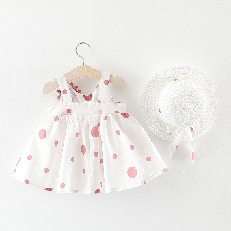 Summer New Arrival Girl Dress Baby Sleeveless Princess Dress Beach with Hat Fashion Princess Dress Cute Fashion