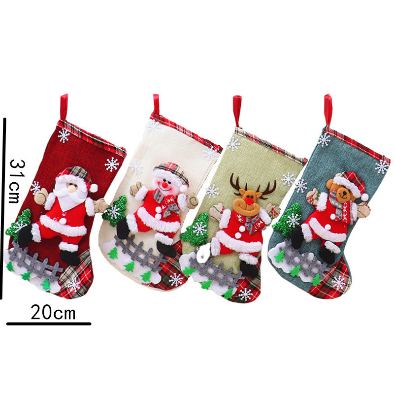 Christmas Decoration Socks 2025 Natal Tree Socks Weihnachten Gift Christmas Deko Enfeites De Natal Navidad Regalos Gift Bag