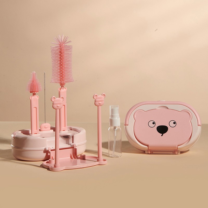 Cost-Effective Baby Bottle Brush Set Food Grade 100% Silicone Easy to Clean Eco-Friendly Non-Toxic