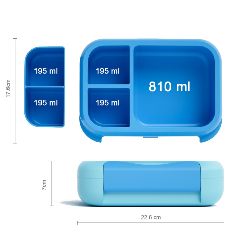 Children's Bento Lunch Box with Easy-Open Lock Portable BPA-Free Bento Box for Toddlers Back to School Lunch Box with Divider