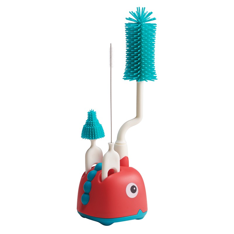 Baby Bottle Brush Silicone Travel Bottle Cleaning Kit with Stand Portable Bottle Cleaning Set