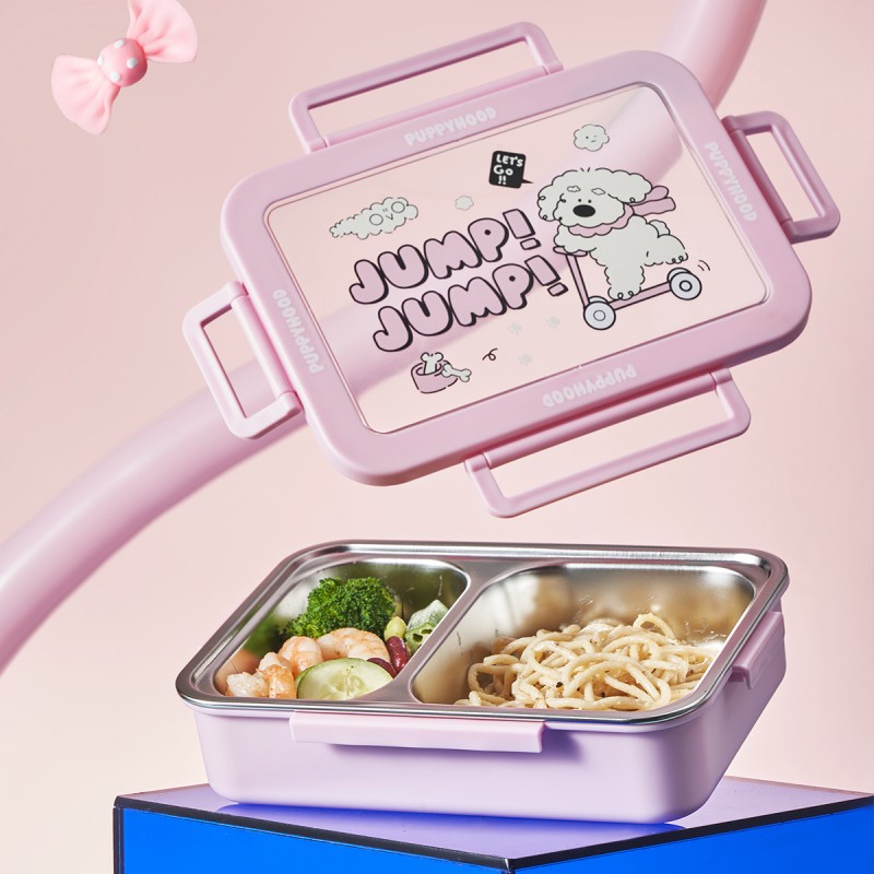Cartoon Design Stainless Steel Lunch Box Portable Food Container Multi-Compartment Bento Box School Season Wholesale