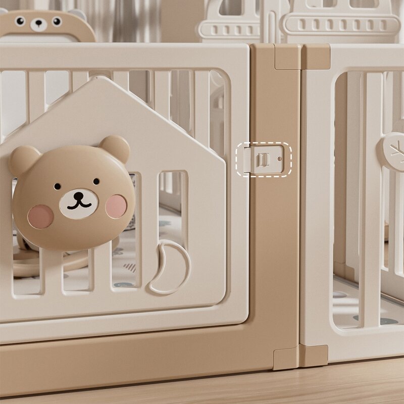 New Children's Indoor Foldable Plastic Folding Baby Playpen Infant and Toddler Baby Playpen with Basket Rack