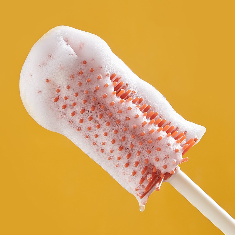 Baby Bottle Brush Silicone Travel Bottle Cleaning Kit with Stand Portable Bottle Cleaning Set