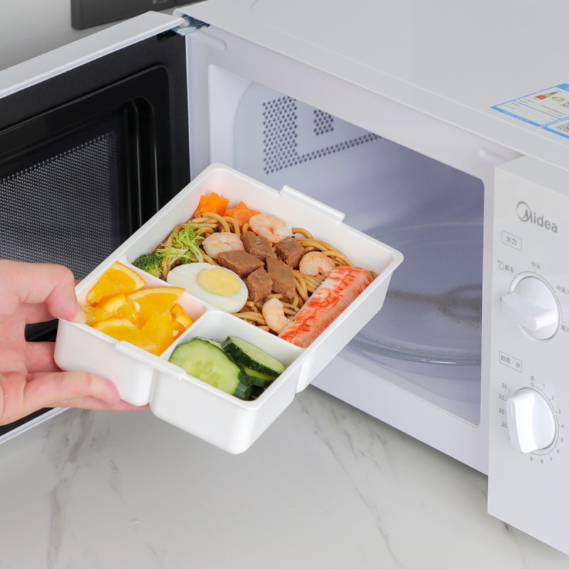 Hot Sale 3-Compartment Children's Bento Box Multifunctional Food Storage Box Baby Food Container with Spoon and Fork