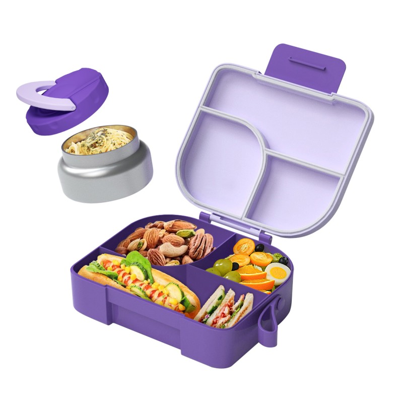 Hot Sale Elephant Design Baby Lunch Box with 3 Compartments Children's Bento Box with Stainless Steel Container Wholesale