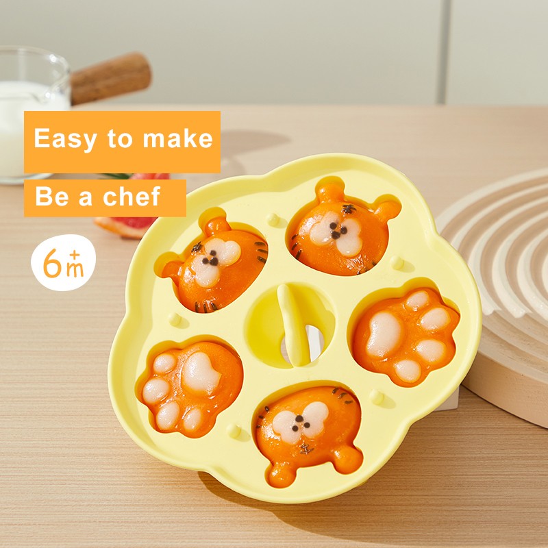 Wholesale Cute Animal Design Baby Food Mold Food Grade Silicone Baby Candy Cake Mold Feeding Accessories