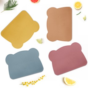 Heat Resistant Food-Grade Children Anti-Slip Placemat Reusable Heat Proof Baby Silicone Feeding Table Mat