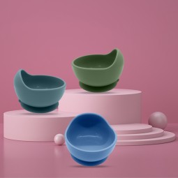 BPA-Free Food-Grade Waterproof Anti-Slip Silicone Baby Suction Children Feeding Tableware Silicone Baby BPA-Free Bowl Baby Feeding