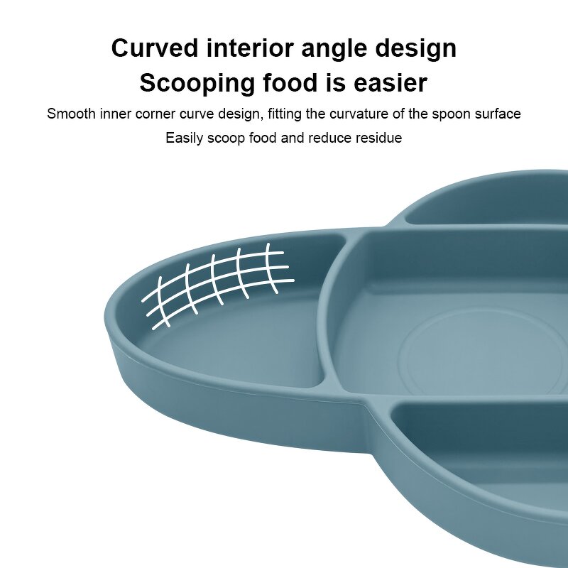 Custom BPA-Free Silicone Toddler Airplane Meal Plate Food-Grade Children Dining Tableware Baby Feeding Divided Plate