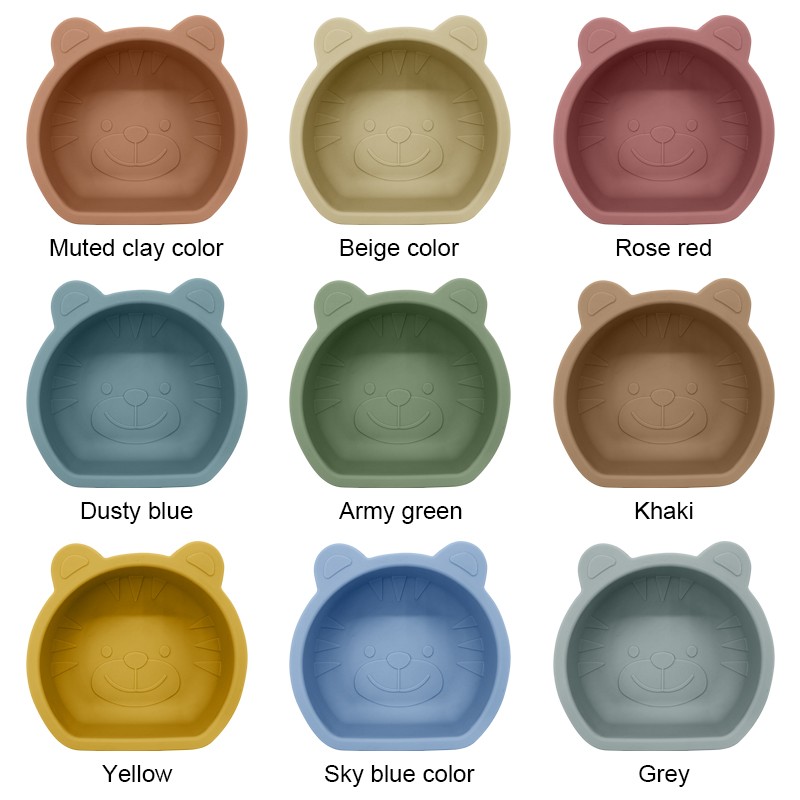 New BPA-Free Children Product Splash-Proof Silicone Toddler Waterproof Tableware Drop-Proof Baby Food Feeding Suction Set