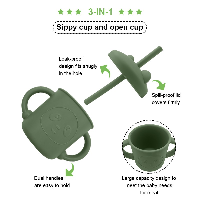 Wholesale BPA-Free Children Strong Suction Bowl Plate Tableware Eco-Friendly Silicone Baby Feeding Bib Set with Spoon Cup