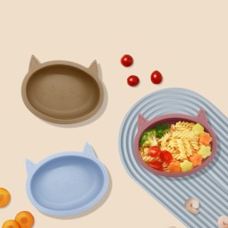 Wholesale Non-Toxic Custom Children Bowl with Suction Base BPA-Free Silicone Baby Rabbit Shape Toddler Feeding Tableware