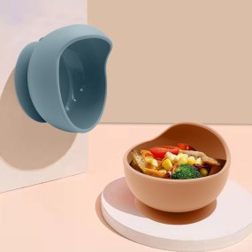 RTS Manufacturer Wholesale Non-Toxic Children Feeding Bowl Waterproof BPA-Free Safe Silicone Baby Suction Snail Bowl