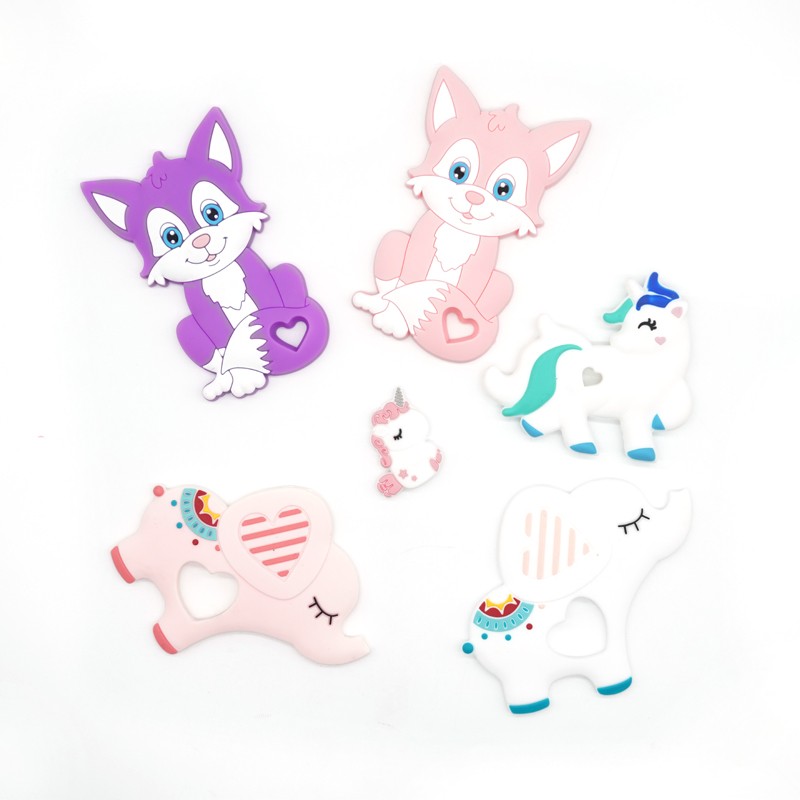 Wholesale Baby Silicone Stacking Toy Animal Shape DIY Baby Teether