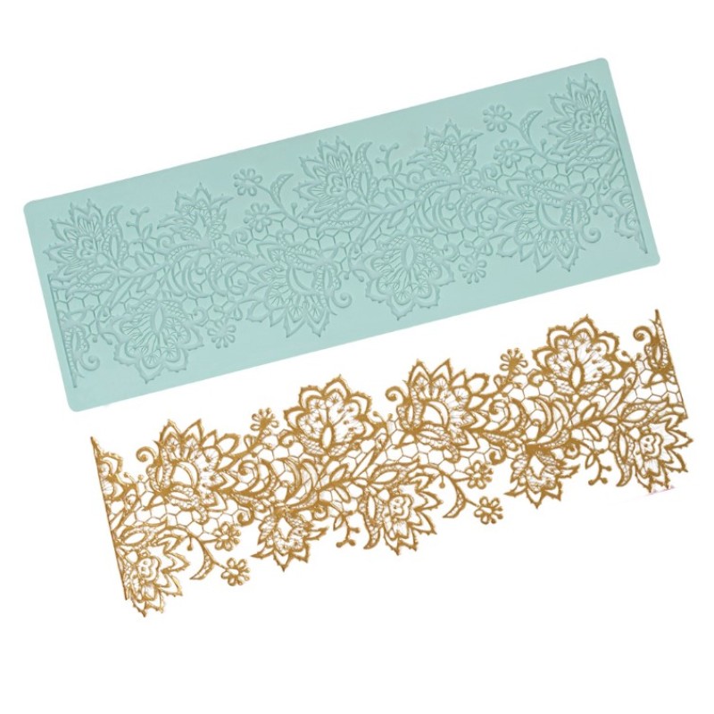 Cake Border Decorating Mold Silicone Lace Mat Texture Frame Baking