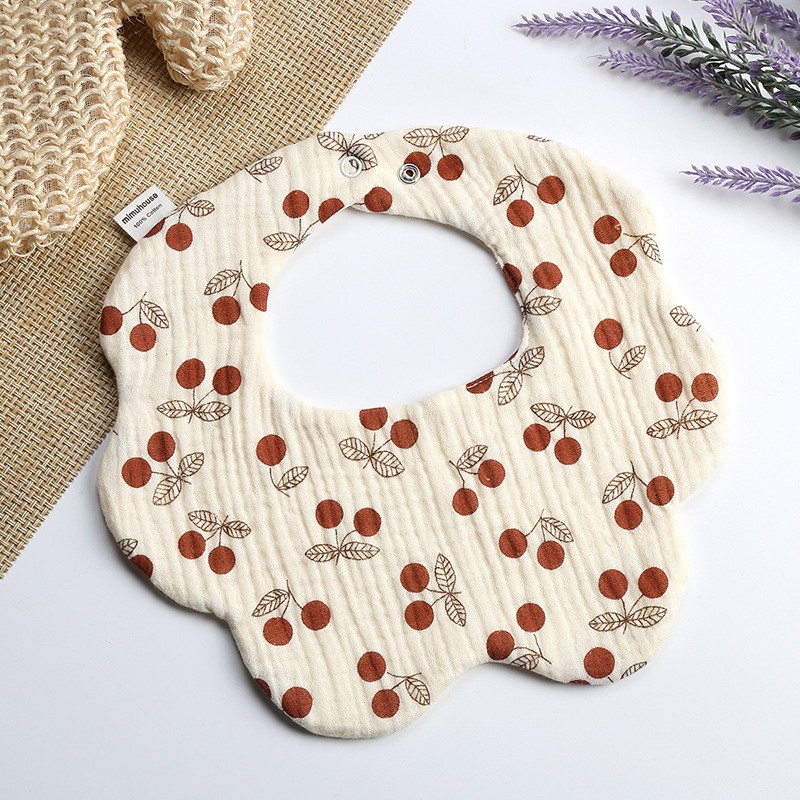 Wholesale Custom Reusable Soft Button Anti-Drool Bib Organic Cotton Bib Baby Waterproof Infant Bib
