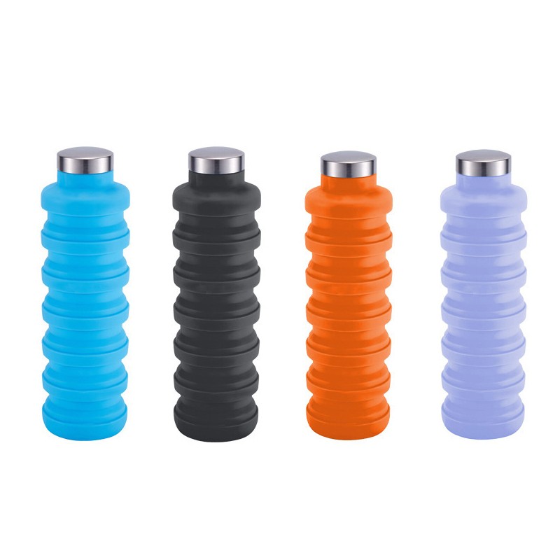 Manufacturer Custom 500ml Kids Collapsible Water Drink Measure Foldable Suction Collapsible Silicone Cup