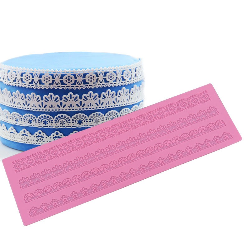 Manufacturer Custom Cake Decorating Fondant Large Edible Table Silicone Lace Mat Cake
