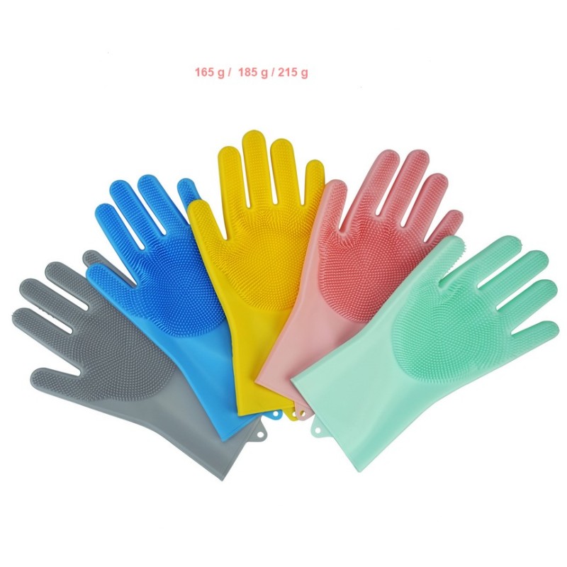 Magic Heat Resistant Silicone Rubber Cleaning Hand Scrubber Kitchen Ware Household Washing Glove