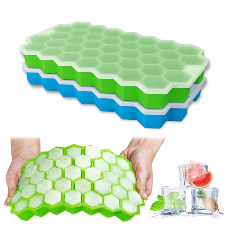 Easy Release Reusable BPA Free Silicone Ice Cube Mold Custom Shape Ice Grid Cube