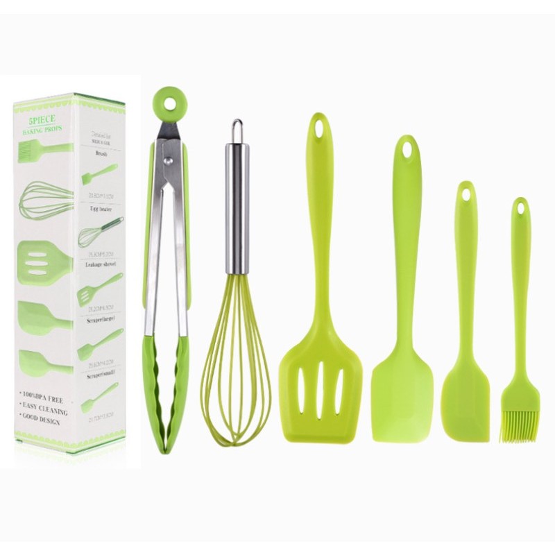 6pcs Silicone Mini Small Kitchen Utensils Small Milk Pot Special Soup Spoon Small Cookware Set