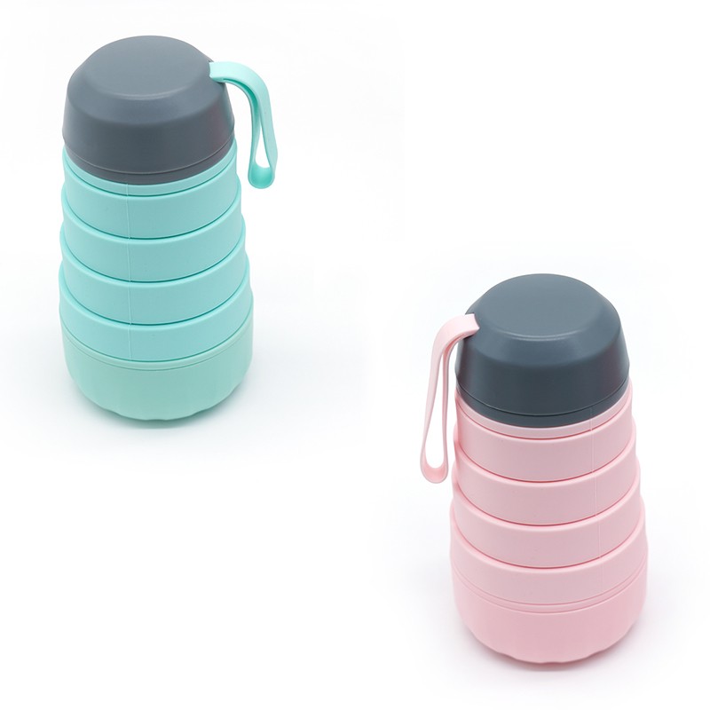 Hot Selling Eco-Friendly Reusable Silicone Travel Folding Bottle Sports Portable Collapsible Silicone Water Bottle