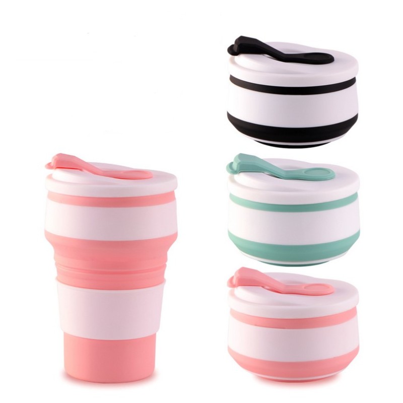 BPA Free Silicone Material Portable Coffee Cup Collapsible Travel Cup Wholesale