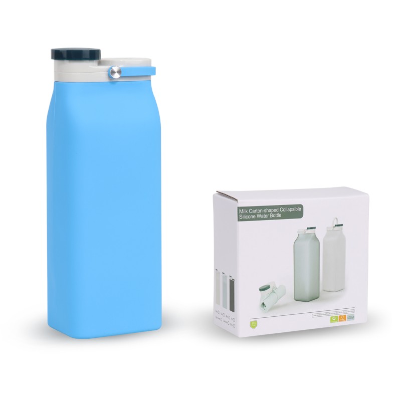 Wholesale Eco-Friendly Bpa Free Silicone Gym Thermos Cute Collapsible Flat Square Custom Logo Lid Heat Retention Function Food