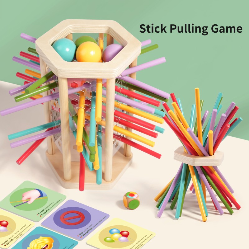 New Montessori Play Board Dice Game Classic Fun Kerplunk Game Night Gift Colorful Stick Math Puzzle Toy