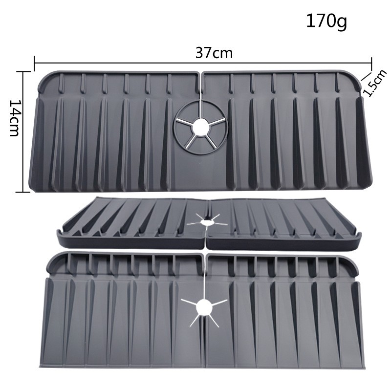 2022 Silicone Sink Faucet Drip Tray Sink Splash Guard Drip Catcher Sink Faucet Drip Tray Kitchen Faucet Backsplash Drain Mat