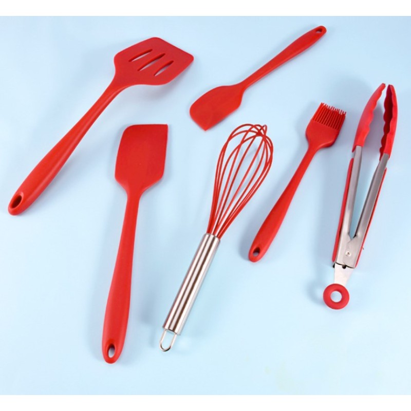 6pcs Silicone Mini Small Kitchen Utensils Small Milk Pot Special Soup Spoon Small Cookware Set