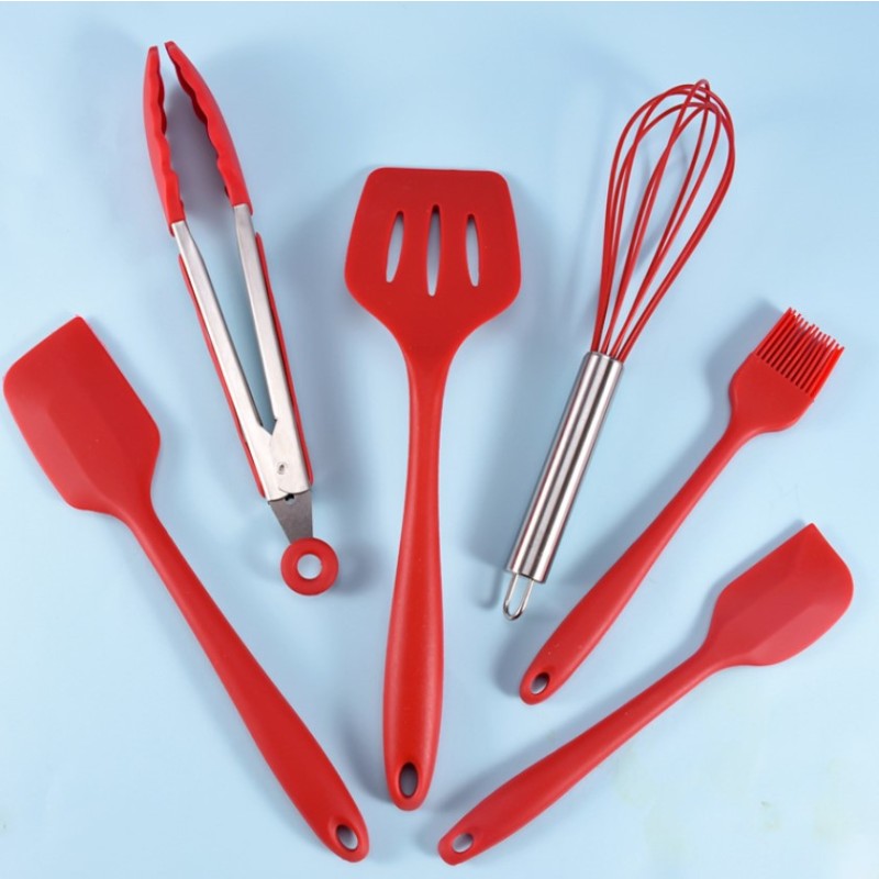 6pcs Silicone Mini Small Kitchen Utensils Small Milk Pot Special Soup Spoon Small Cookware Set
