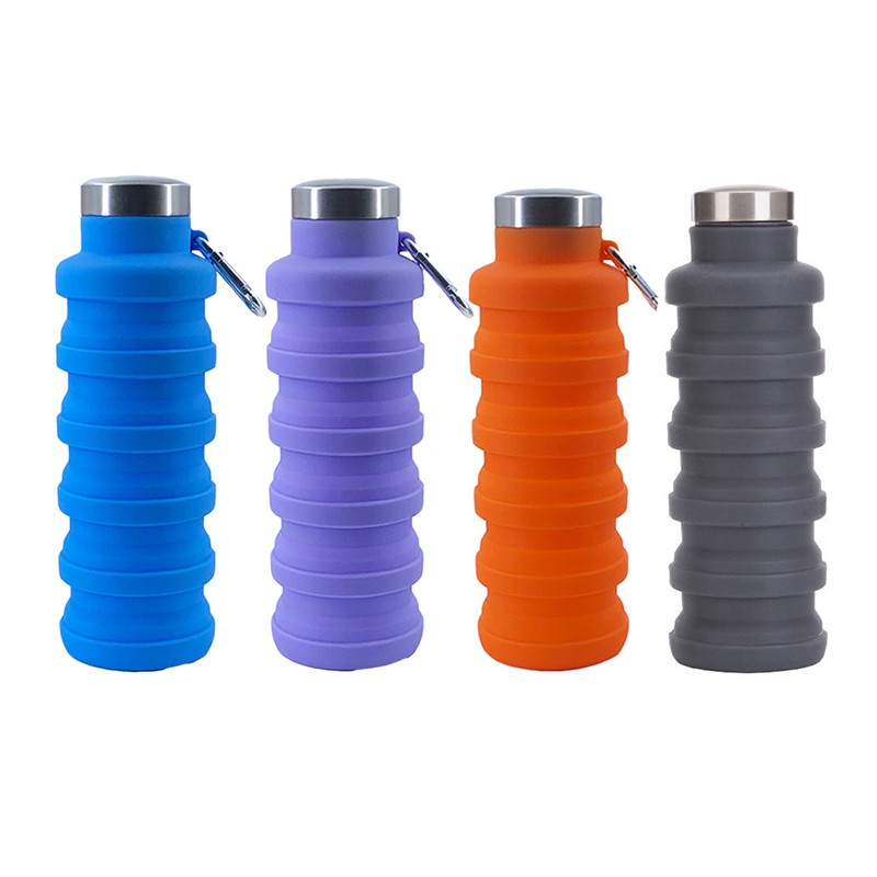 Manufacturer Custom 500ml Kids Collapsible Water Drink Measure Foldable Suction Collapsible Silicone Cup