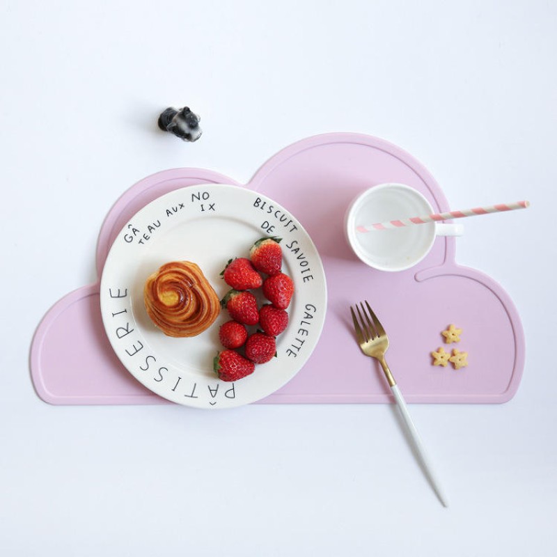 Cloud Shape Reusable Portable Children Placemat Waterproof Silicone Kids Placemat