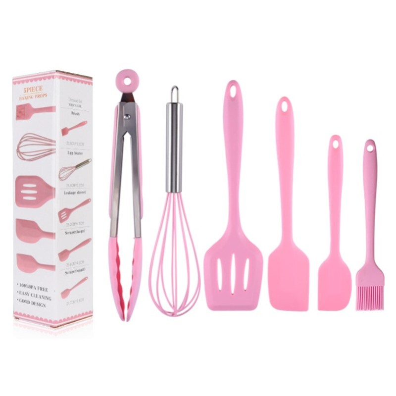 6pcs Silicone Mini Small Kitchen Utensils Small Milk Pot Special Soup Spoon Small Cookware Set