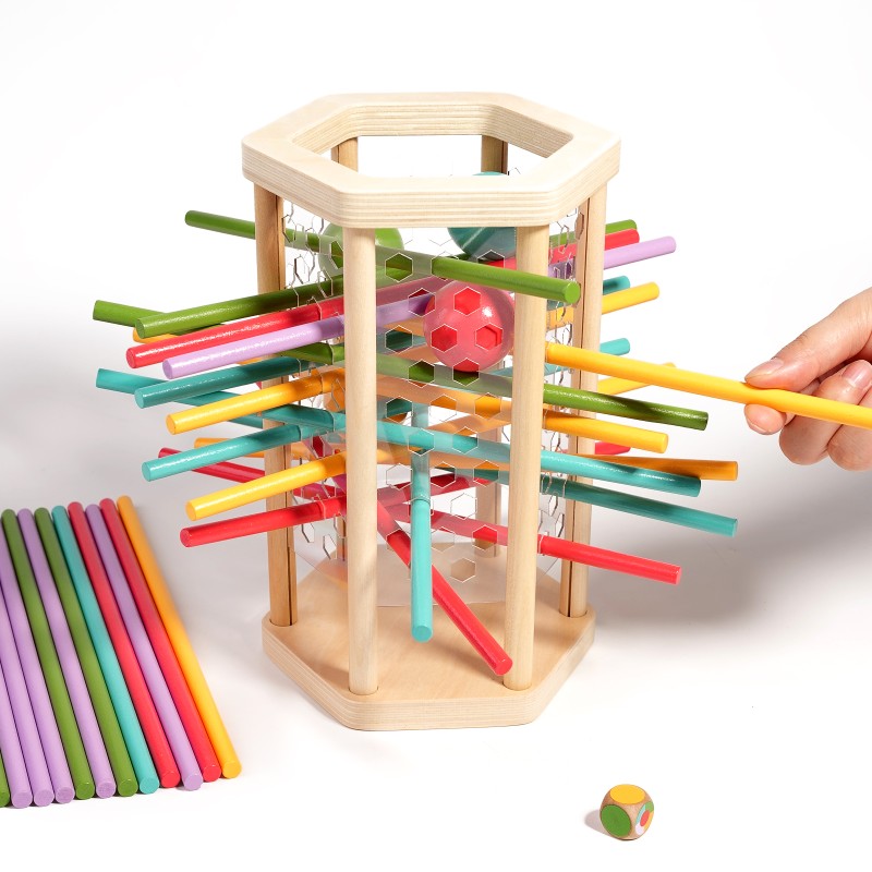 New Montessori Game Children Stick Dice Guessing Game Kids Puzzle Balance Stick Toy