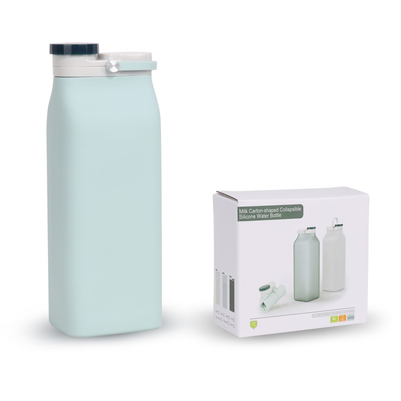 Wholesale Eco-Friendly Bpa Free Silicone Gym Thermos Cute Collapsible Flat Square Custom Logo Lid Heat Retention Function Food