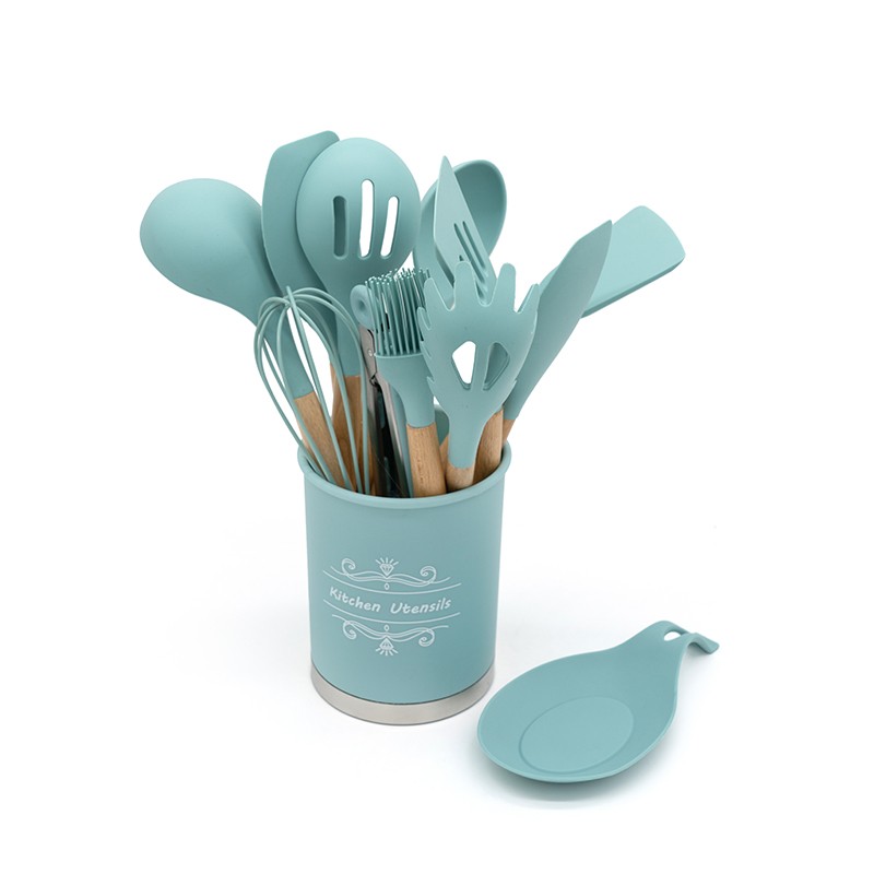 Wholesale Food Grade 12 pcs Colorful Silicone Kitchen Utensil Set Heat Resistant Kitchenware Set for Kitchen Use