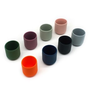 Custom Printed Silicone Cup Reusable Food Grade Water Drink Straw Cup for Sale
