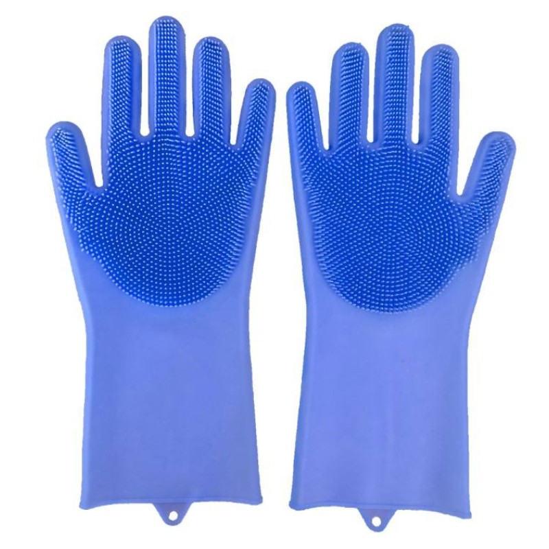 Multi-function Silicone Dishwashing Gloves Magic Silicone Body Pet Bath Gloves
