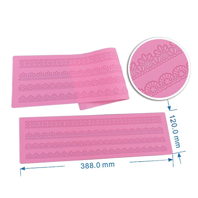 Manufacturer Custom Cake Decorating Fondant Large Edible Table Silicone Lace Mat Cake