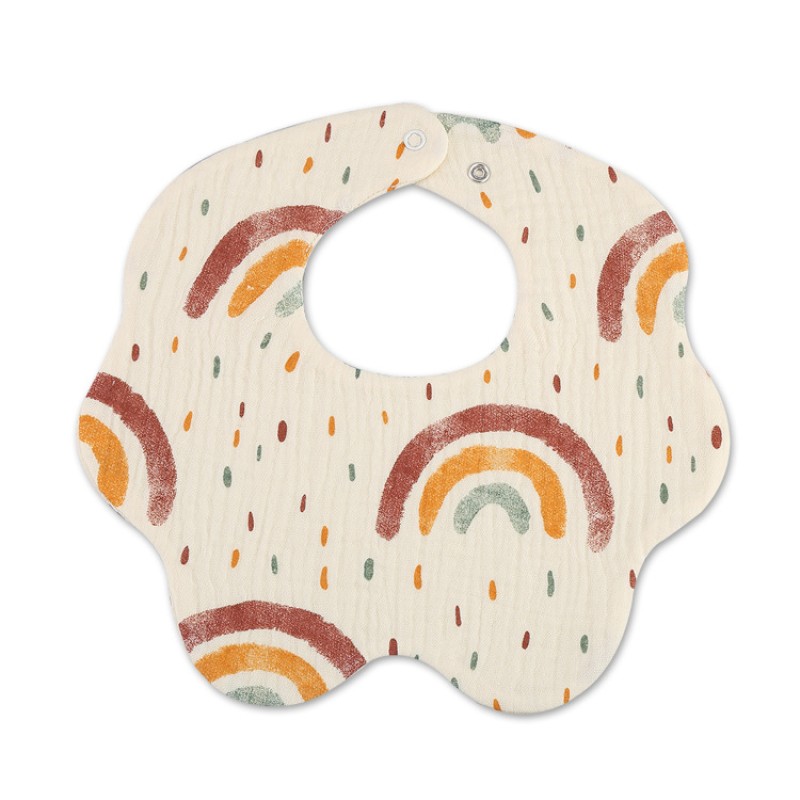 Wholesale Custom Reusable Soft Button Anti-Drool Bib Organic Cotton Bib Baby Waterproof Infant Bib