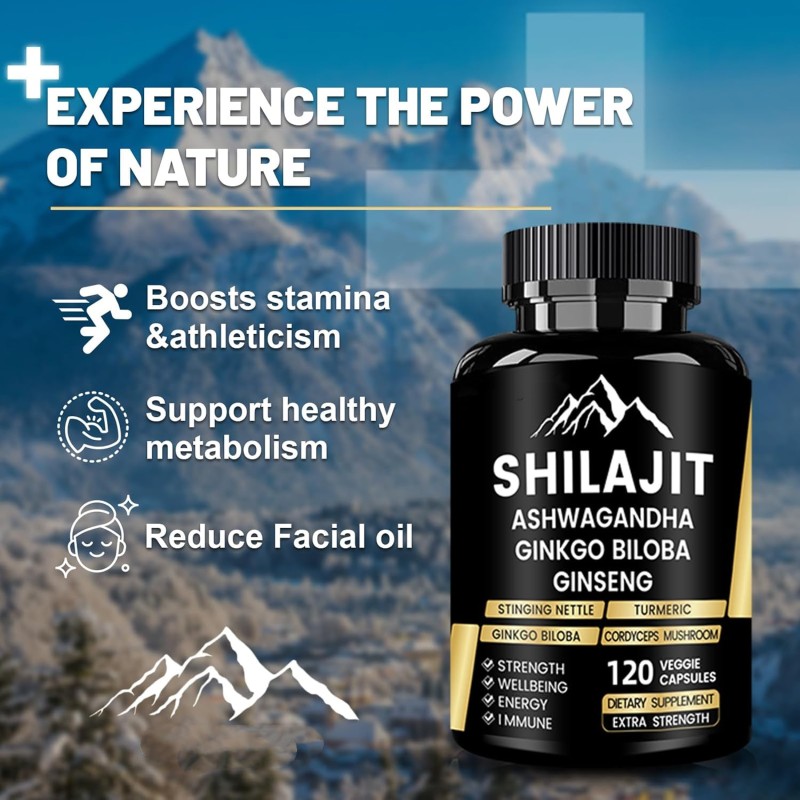 Herbal Supplement OEM Private Label Pure Natural Shilajit Sea Moss Lion's Mane Capsules Shilajit