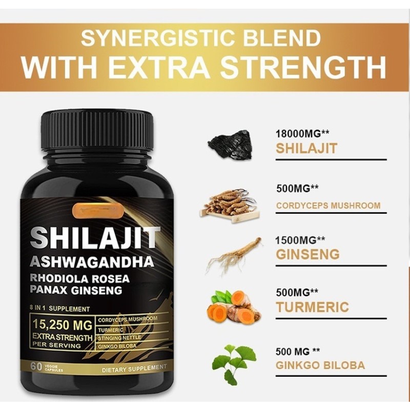 OEM/ODM Service Shilajit Supplement Capsules Dietary Supplement Pure Himalayan Shilajit from China Manufacturer